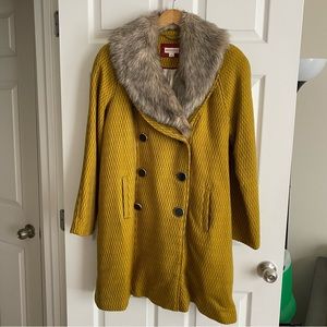 Merona Coat with Removable Fur Collar Women’s Large